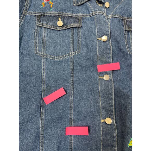 VTG Tudor Court Women's Denim Embroidered Floral Lagenlook Western Jacket 3X - Picture 6 of 12